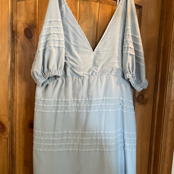 7 For All Mankind Light Denim Babydoll Dress - Picture 3 of 6